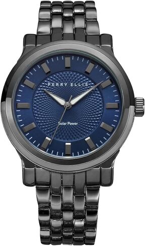 Perry Ellis Solar Men’s Watch –Sandstone Dial, Silver Alloy Band, Water-Resistant Analog in Kuwait