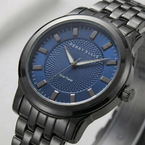 Perry Ellis Solar Men’s Watch –Sandstone Dial, Silver Alloy Band, Water-Resistant Analog in Kuwait