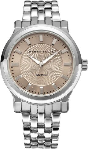 Perry Ellis Solar Men’s Watch –Sandstone Dial, Silver Alloy Band, Water-Resistant Analog in Kuwait