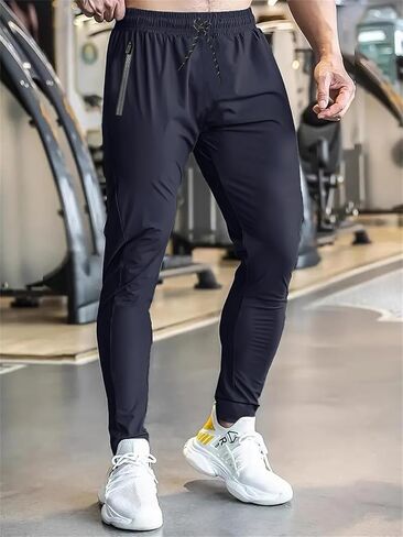 Comfortable Drawstring Sweatpants for Men with Zipper Pockets Joggers Athletic Pants for Workout Casual Running,Workout in Kuwait
