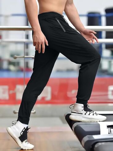 Comfortable Drawstring Sweatpants for Men with Zipper Pockets Joggers Athletic Pants for Workout Casual Running,Workout in Kuwait