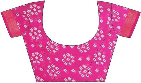 Women's Cotton Bandhani Print Saree With Unstitched Blouse Piece Indian Saree for All Occassions in Kuwait