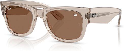 نظارات شمسية Ray-Ban x Star Wars Rebel Alliance RB0840SF Mega Wayfarer Low Bridge Fit Square، بني فاتح شفاف/بني داكن، 52 مم in Kuwait