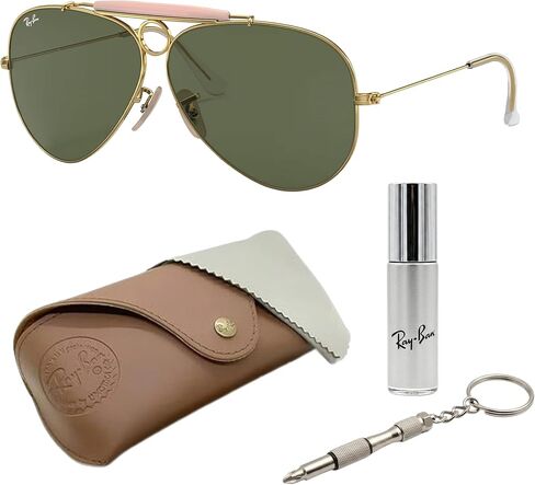 Ray-Ban RB3138 SHOOTER Vintage Aviator Sunglasses with Official Eyewear Kit in Kuwait
