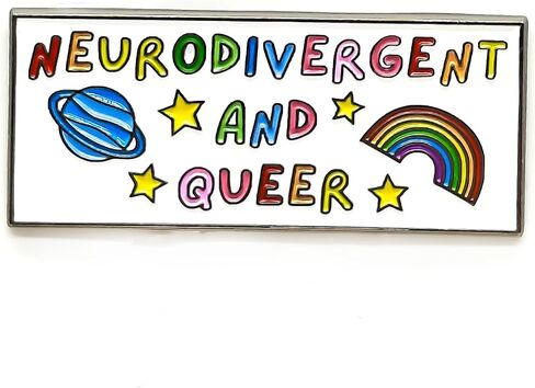 Neurodivergent & Queer Pin - Theme Series - Enamel Lapel Pin - Plated Badge for Clothing, Bags, and Lanyards in Kuwait