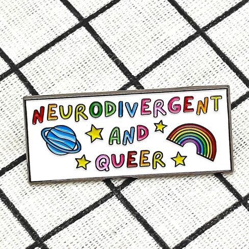 Neurodivergent & Queer Pin - Theme Series - Enamel Lapel Pin - Plated Badge for Clothing, Bags, and Lanyards in Kuwait