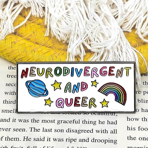 Neurodivergent & Queer Pin - Theme Series - Enamel Lapel Pin - Plated Badge for Clothing, Bags, and Lanyards in Kuwait
