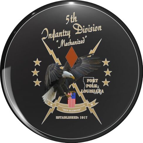 فرقة المشاة الخامسة (M) تصميم النسر "FORT POLK VETERAN" (خلفية داكنة) * قبعة طية صدر السترة معدنية دبوس ربط خلفي 0.75" in Kuwait