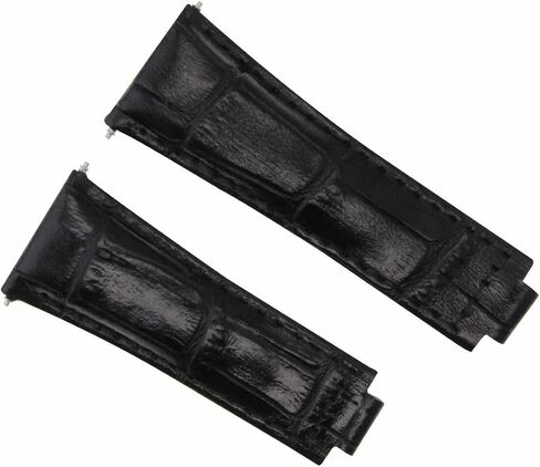 Ewatchparts Leather Watch Band Strap Italian Compatible With Rolex Daytona 16520 116519 116520 116523 Black in Kuwait