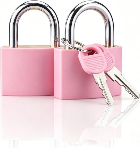 2 Pcs Lock Keyed Padlock, Small Locker Lock Pink, Luggage Padlocks, Keyed Padlock for Travel Bags, Gym Locker, Toolbox - 32mm(1.25in) in Saudi Arabia