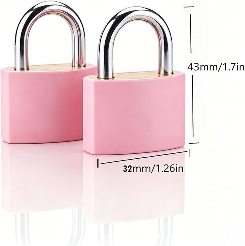 2 Pcs Lock Keyed Padlock, Small Locker Lock Pink, Luggage Padlocks, Keyed Padlock for Travel Bags, Gym Locker, Toolbox - 32mm(1.25in) in Saudi Arabia