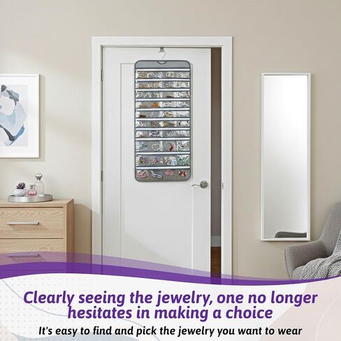 2 Pack Hanging Jewelry Organizer with 80 Zippered Pockets, Dual-Sided Dustproof Foldable for Travel, Accessories Organizer for Holding Jewelries, Earring Organizers and Storage in Saudi Arabia