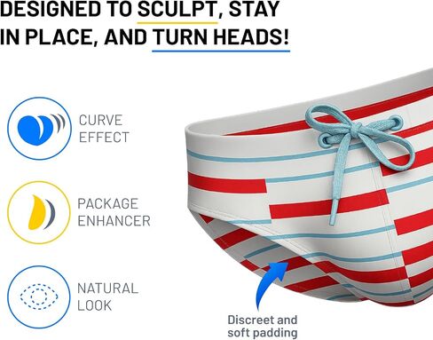 Rounderbum Men’s H2O Padded + Package Swim Brief – Quick-Dry Butt & Package Enhancing, No VPL, Lined in Kuwait