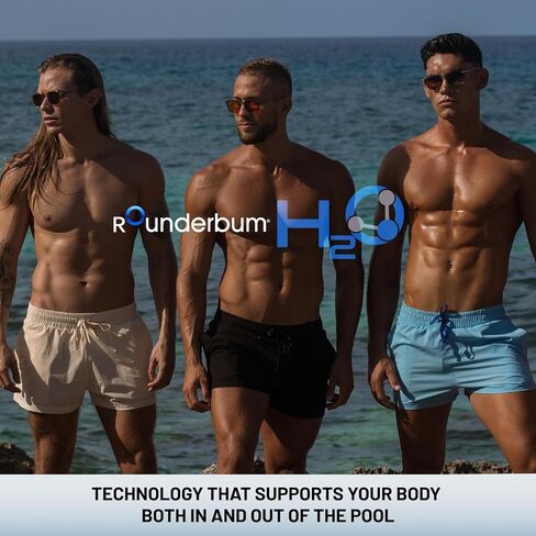 Rounderbum Men’s H2O Padded + Package Swim Brief – Quick-Dry Butt & Package Enhancing, No VPL, Lined in Kuwait