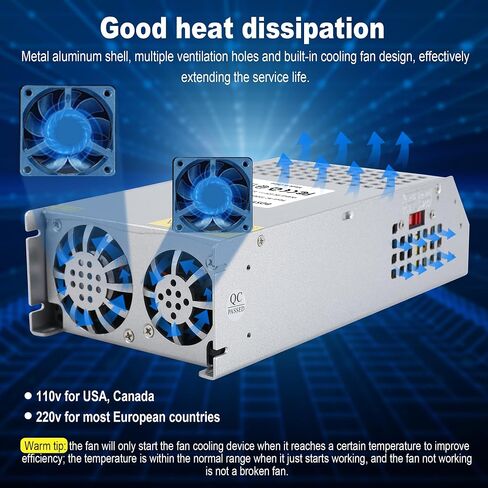 12V 125A 1500W DC Switching Power Supply Adapter PSU AC 110V / 220V-DC 12V Transformer Adapter, for 3D Printer,CCTV Camera Security System, Computer Project of Industrial Power Supplies in Saudi Arabia