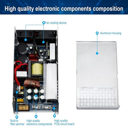 12V 125A 1500W DC Switching Power Supply Adapter PSU AC 110V / 220V-DC 12V Transformer Adapter, for 3D Printer,CCTV Camera Security System, Computer Project of Industrial Power Supplies in Saudi Arabia