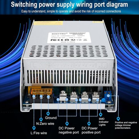 12V 125A 1500W DC Switching Power Supply Adapter PSU AC 110V / 220V-DC 12V Transformer Adapter, for 3D Printer,CCTV Camera Security System, Computer Project of Industrial Power Supplies in Saudi Arabia