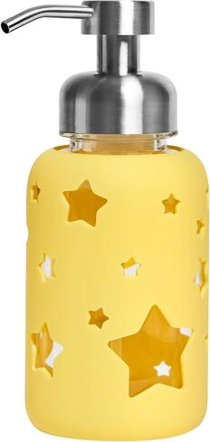Grove Co. Foaming Hand Soap Dispenser Set – 2-Pack 12oz Refillable Glass Bottles with Stainless Steel Pumps, Reusable Square Base Soap Dispensers for Kitchen Sink and Bathroom Countertop in Saudi Arabia