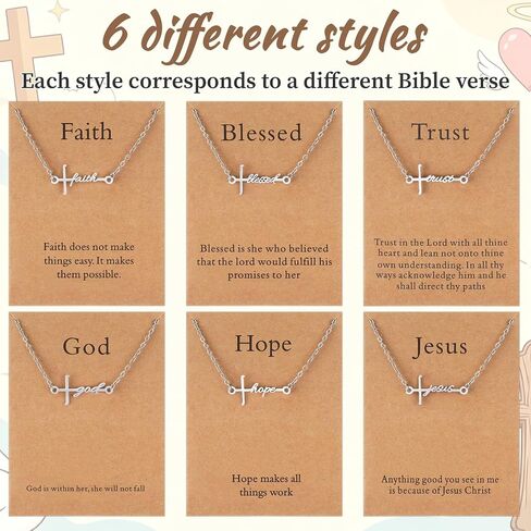 12PCS Elegant Stainless Steel Cross Bracelet for Women, Religious Christian Gifts Bulk for Church, Inspirational Faith Bracelet Set with Bible Verse Cards for Mother's Day Easter in Saudi Arabia