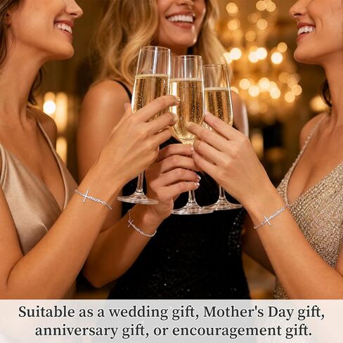 12PCS Elegant Stainless Steel Cross Bracelet for Women, Religious Christian Gifts Bulk for Church, Inspirational Faith Bracelet Set with Bible Verse Cards for Mother's Day Easter in Saudi Arabia