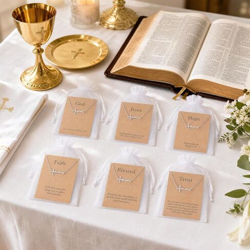 12PCS Elegant Stainless Steel Cross Bracelet for Women, Religious Christian Gifts Bulk for Church, Inspirational Faith Bracelet Set with Bible Verse Cards for Mother's Day Easter in Saudi Arabia