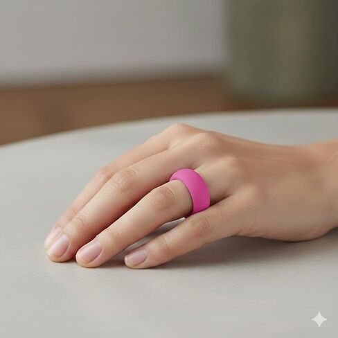 10 Pack Colorful Silicone Rings for Her, 8mm Wide Rubber Wedding Bands Women Bright Colors Hypoallergenic Thumb Ring US Size 5-12 in Saudi Arabia