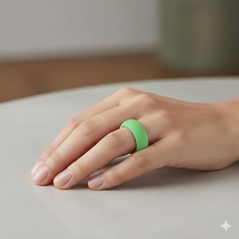10 Pack Colorful Silicone Rings for Her, 8mm Wide Rubber Wedding Bands Women Bright Colors Hypoallergenic Thumb Ring US Size 5-12 in Saudi Arabia