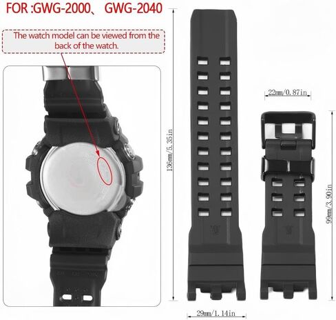 Resin Watch Strap Compatible with Casio GWG-2000 Series | Replacement Band for GWG-2000-1A3JF GWG-2000-1A1JF Mudmaster Men’s Watch Band in Saudi Arabia