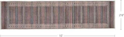 Vibe Stripe 2’6" x 10’ Runner Rug – Sand, Charcoal & Clay Heritage Flatweave, Low-Pile – Easy Clean Runner Rug – Perfect for Hallway, Kitchen, Entryway – Pet & Kid Friendly in Saudi Arabia