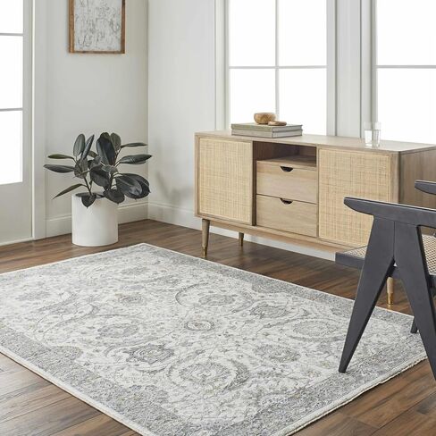 BoutiqueRugs Ivory Oriental Traditional 10ft Runner Rug Taupe Off White Dusty Sage Deep Teal Olive Light Gray Mustard Aviva Hallway Kitchen Corridor Stairway Laundry Room 2'7" x 10' Stain Resistant in Saudi Arabia