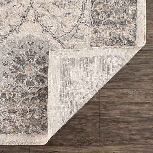BoutiqueRugs Ivory Oriental Traditional 10ft Runner Rug Taupe Off White Dusty Sage Deep Teal Olive Light Gray Mustard Aviva Hallway Kitchen Corridor Stairway Laundry Room 2'7" x 10' Stain Resistant in Saudi Arabia