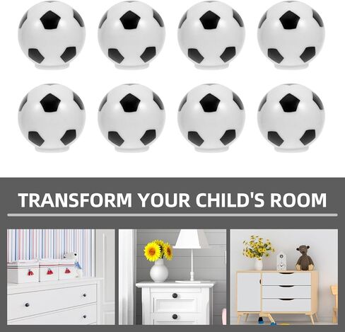 8pcs Cabinet Knobs Soccer Ball Drawer Pulls Plastic Cabinet Handles for Wardrobe Room Dresser Decorative Hardware Accessories in Saudi Arabia