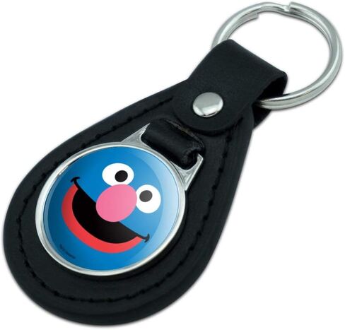 GRAPHICS & MORE Black Leather Sesame Street Grover Face Keychain in Kuwait