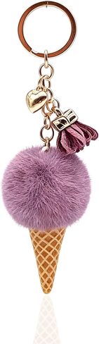 Ice Cream Plush Keychain, Soft Fluffy Key Ring for Bags & Luggage in Saudi Arabia