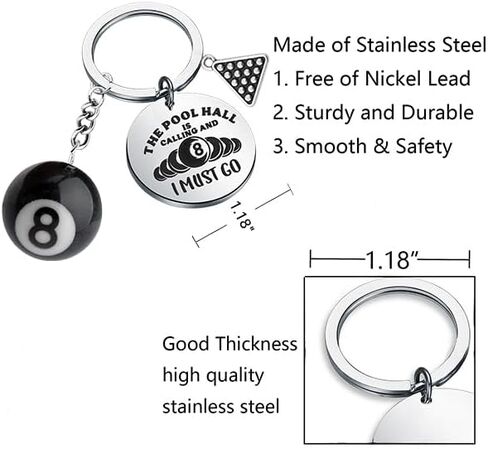 8 Ball Keychain Gifts for Billiards Lovers The Pool Hall Is Calling And i Must Go Pool Players Gifts Billiards Keychain in Kuwait