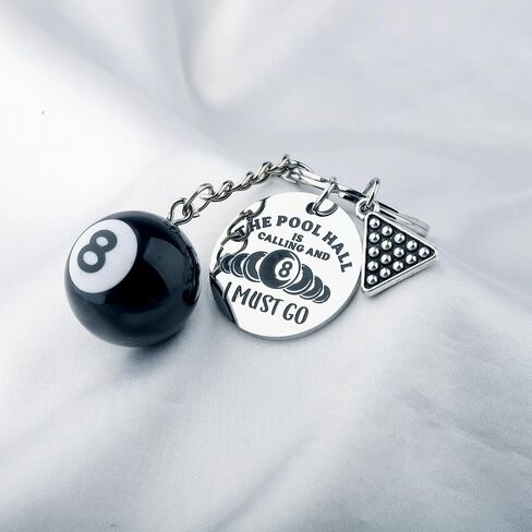 8 Ball Keychain Gifts for Billiards Lovers The Pool Hall Is Calling And i Must Go Pool Players Gifts Billiards Keychain in Kuwait