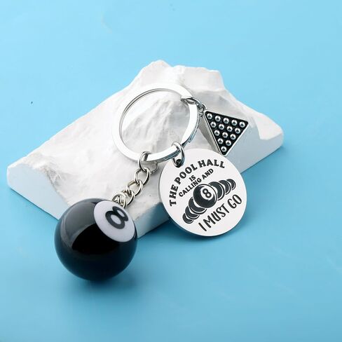 8 Ball Keychain Gifts for Billiards Lovers The Pool Hall Is Calling And i Must Go Pool Players Gifts Billiards Keychain in Kuwait