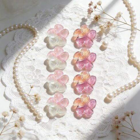 8 Pcs Pink Button Covers Pearl Flower Pearl Rhinestone Buttons Detachable Shirt Button Clips Cufflinks Clip On Cuff Accessories for Women in Saudi Arabia