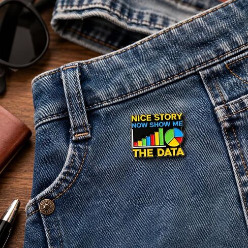 Funny Data Chart Pin - Enamel Humorous Quotes Pins Brooch with "Nice Story Now Show Me The Data" for Backpacks, Jackets, Hats. Office Humor Brooches Gift for Analysts, Friends in Saudi Arabia