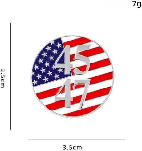 2 Pack 45 47 President Enamel Pin, American Flag Patriotic Lapel Pin, USA 250th Anniversary Commemorative Badge, Memorial Day Independence Day Metal Brooch for Hats Jackets Backpacks in Saudi Arabia