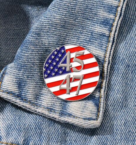 2 Pack 45 47 President Enamel Pin, American Flag Patriotic Lapel Pin, USA 250th Anniversary Commemorative Badge, Memorial Day Independence Day Metal Brooch for Hats Jackets Backpacks in Saudi Arabia