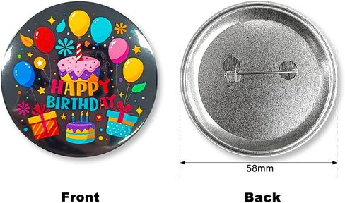 6pcs Basketball Birthday Badges Pins, 2.3 inch Round, Fun Party Supplies for Kids Tin Metal Enamel Pins with Basketball Designs for Birthday Boy Men in Kuwait
