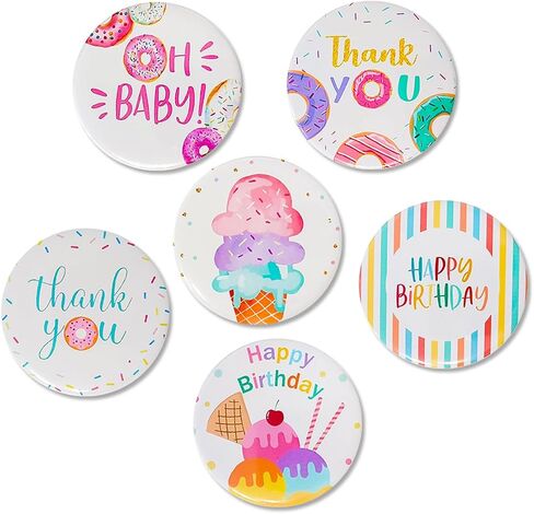6pcs Basketball Birthday Badges Pins, 2.3 inch Round, Fun Party Supplies for Kids Tin Metal Enamel Pins with Basketball Designs for Birthday Boy Men in Kuwait