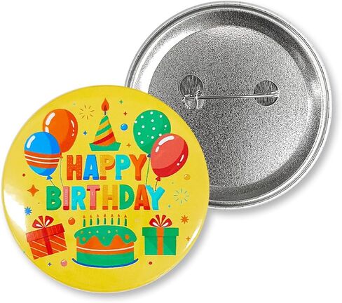 6pcs Basketball Birthday Badges Pins, 2.3 inch Round, Fun Party Supplies for Kids Tin Metal Enamel Pins with Basketball Designs for Birthday Boy Men in Kuwait