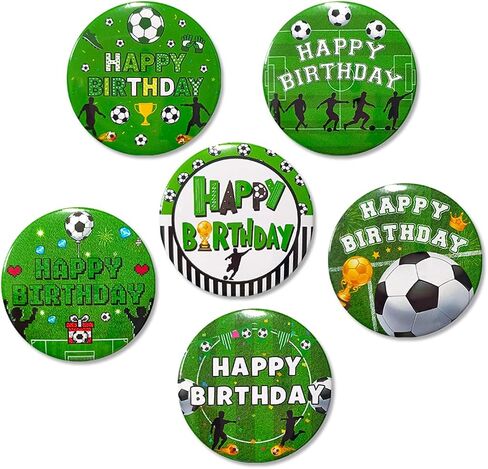 6pcs Basketball Birthday Badges Pins, 2.3 inch Round, Fun Party Supplies for Kids Tin Metal Enamel Pins with Basketball Designs for Birthday Boy Men in Kuwait