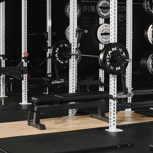 Titan Fitness Eccentric Hook Extensions, Extends up to 51" Steel Hook Barbell Attachment, Overload Lifting for Explosiveness, Fits Olympic-Sized Weight Plates, Squat or Bench Use, Weight Releasers in Kuwait