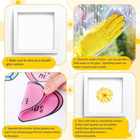 FYSUIMU 9 Sheets Spring Summer Daisy Window Cling Sticker White Yellow Floral Butterfly Reusable Double-Side Window Decals for Home Office Classroom Party Shop Decorations in Kuwait