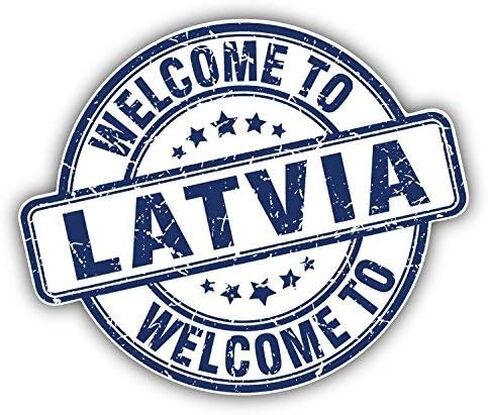 DG Graphics Latvia Grunge Welcome Travel Stamp Art Decor 5'' x 4'' Vinyl Decal Sticker Wall Window Any Smooth Surface in Kuwait