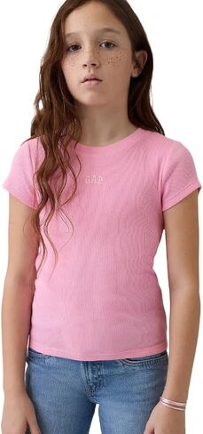 GAP Girls' Short Sleeve Logo Rib Tee in Kuwait