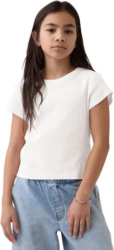 GAP Girls' Short Sleeve Logo Rib Tee in Kuwait